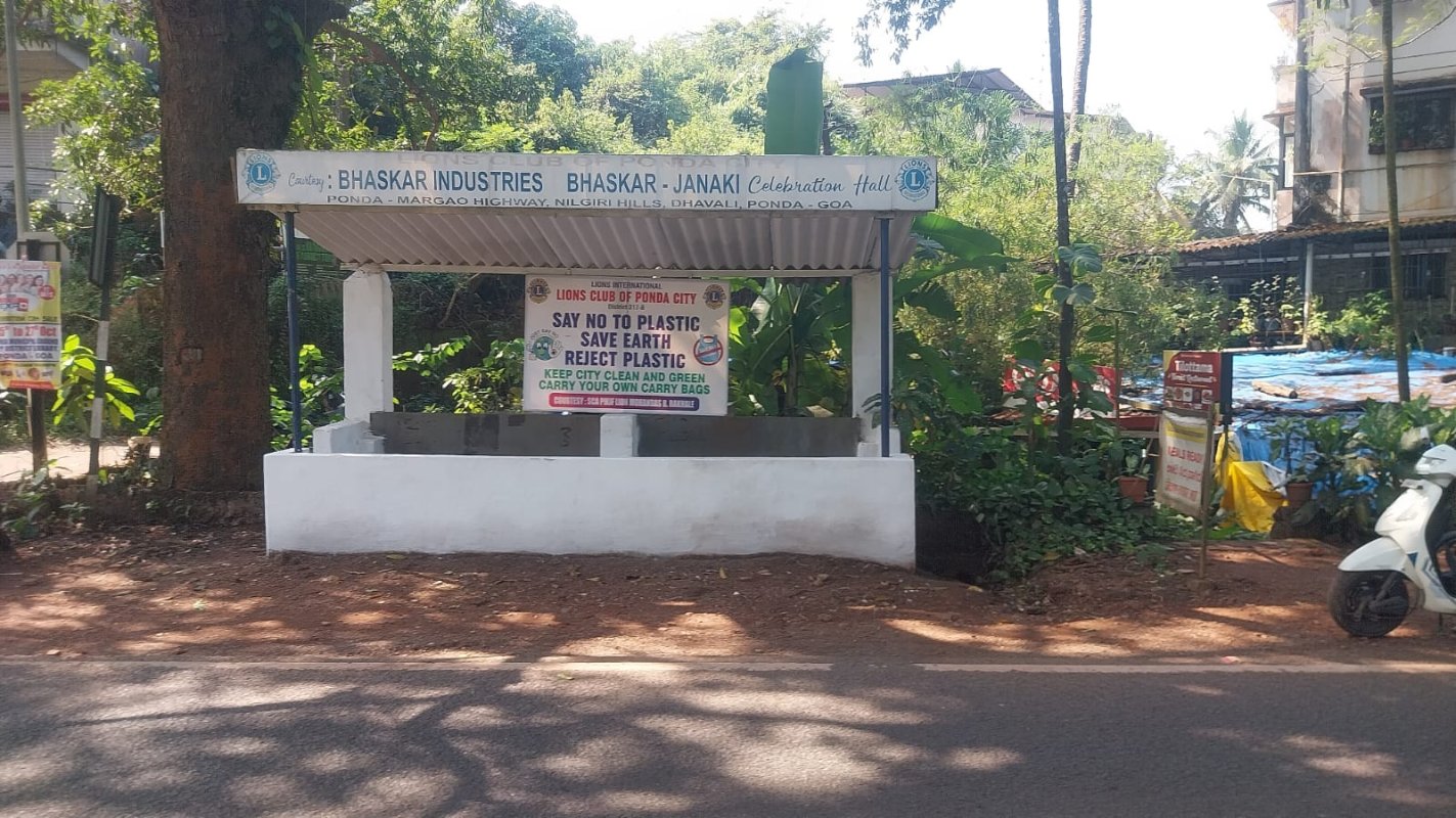 Constructed and donated Bus Shelter for Kavlem- Dhavarli, Ponda Village on the Ponda Margao Highway 